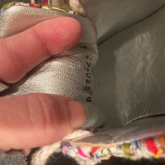 CHANEL Multicolor Tweed Trims Gold Authentic Runway Lace up Sneakers Size 36 - Picture 7 of 8